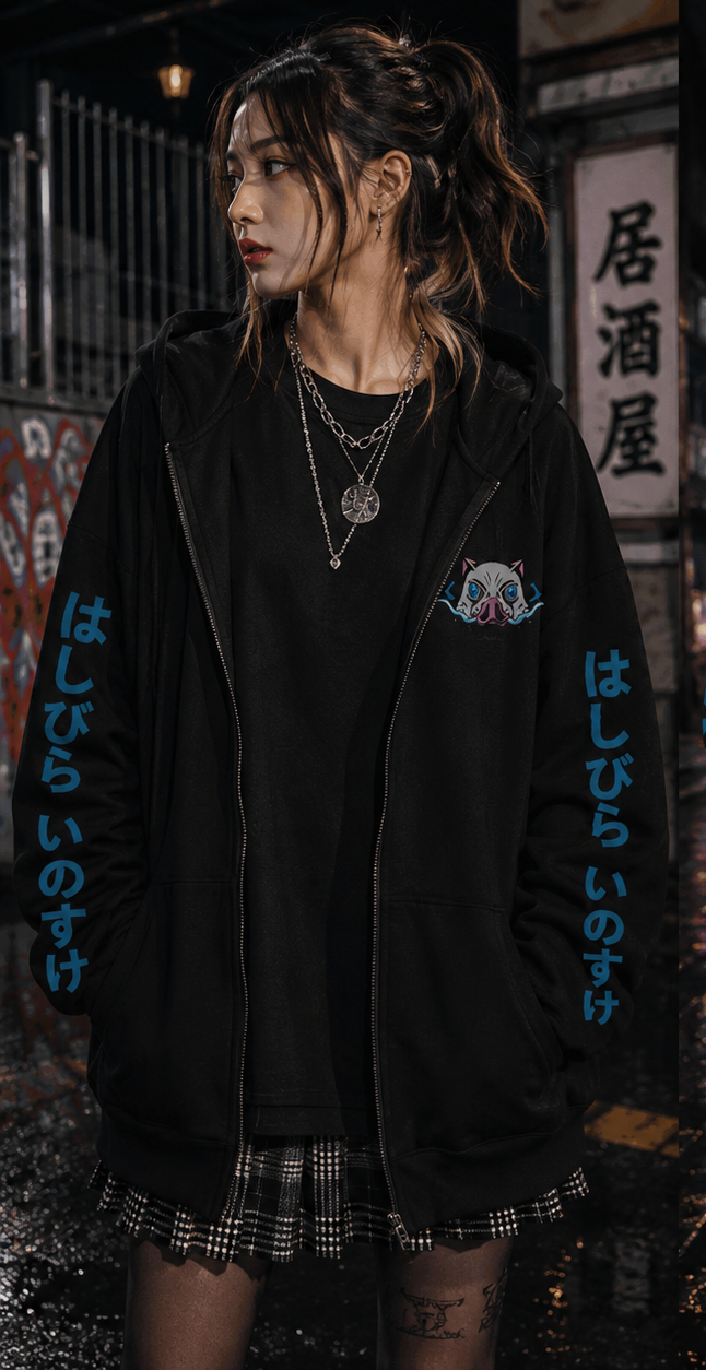 Zipper Hoodies Hashibira Inosuke Demon Slayer
