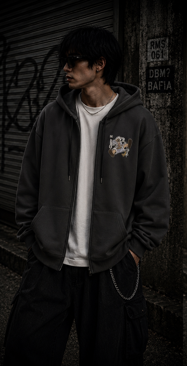Zip Hoodie One Piece Gear 5 Luffy