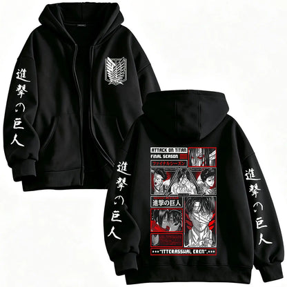 Zipper Hoodie Attack on Titan Eren