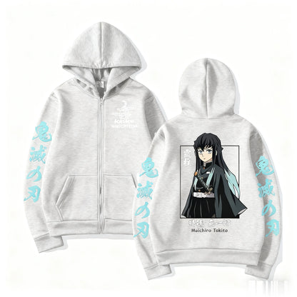 Zipper Hoodie Demon Slayer Muichiro Tokito