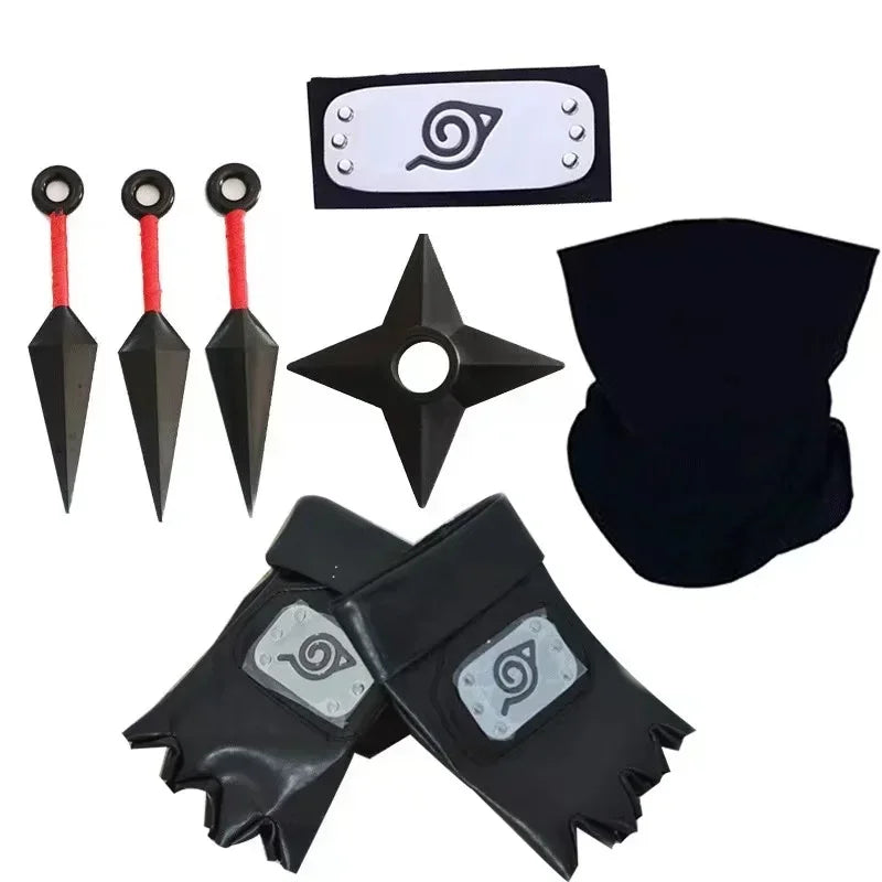 Naruto Cosplay Gloves Headband Kunai Mask