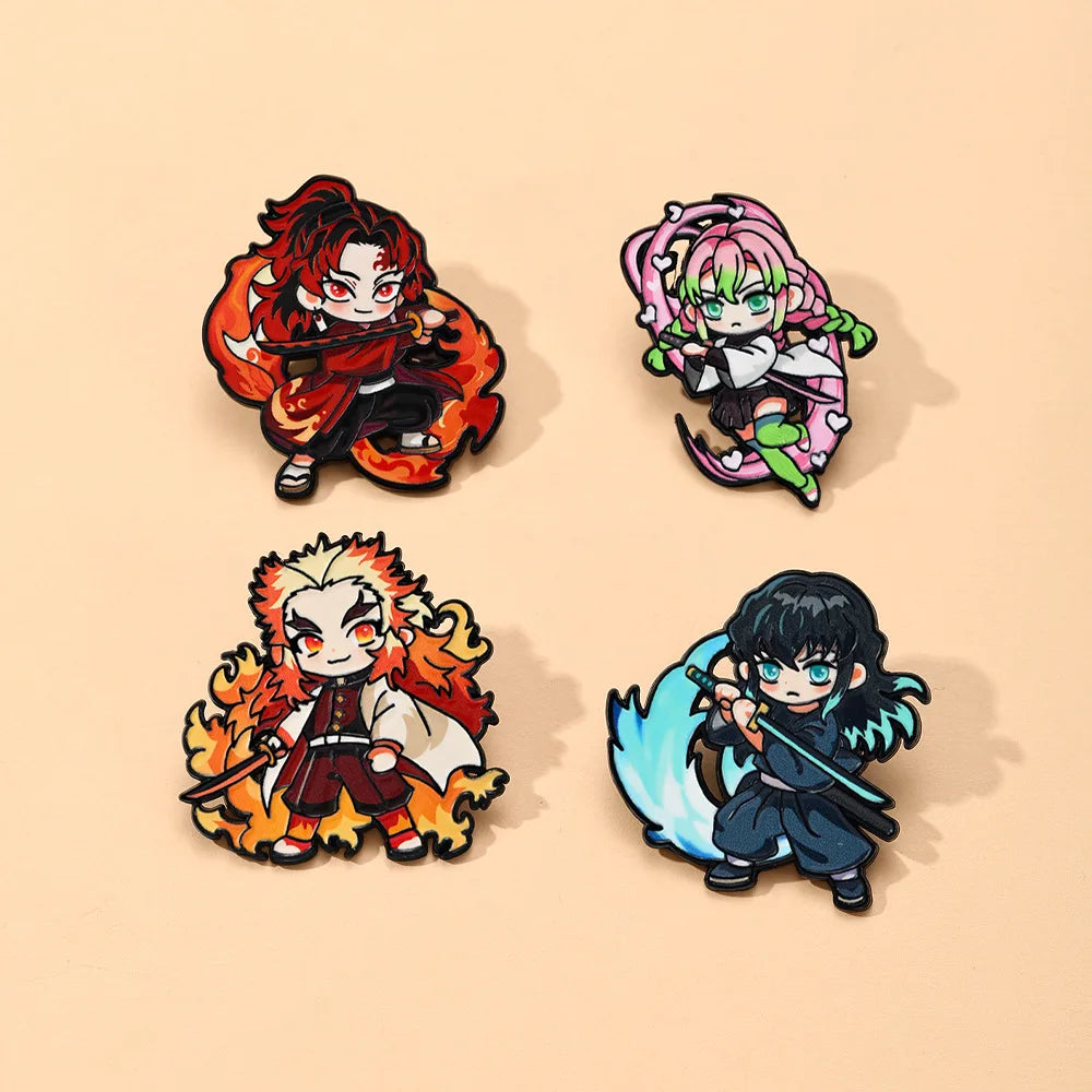 4pcs Pins Demon Slayer