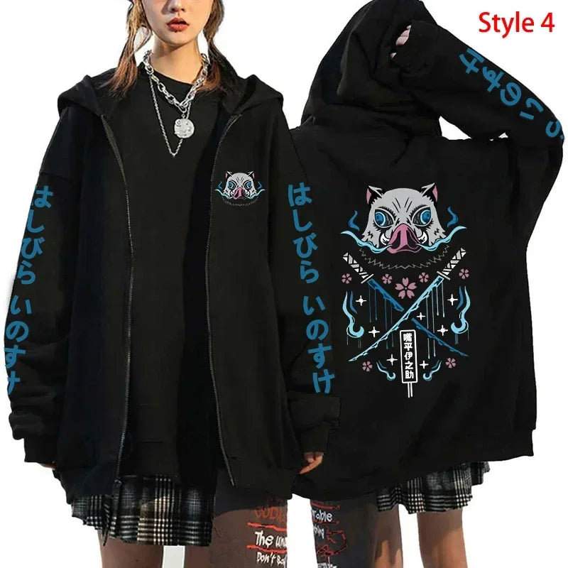 Zipper Hoodies Hashibira Inosuke Demon Slayer