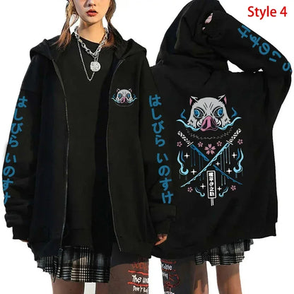 Zipper Hoodies Hashibira Inosuke Demon Slayer
