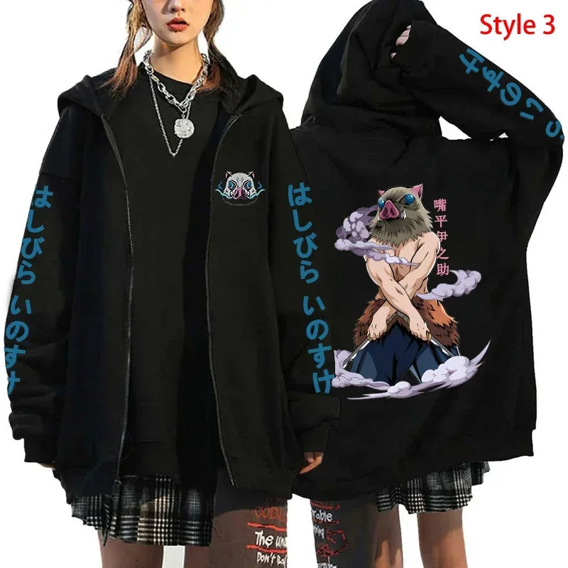 Zipper Hoodies Hashibira Inosuke Demon Slayer