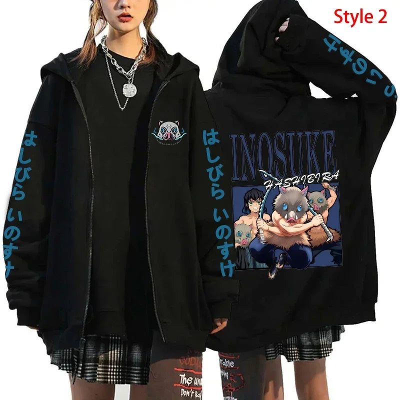 Zipper Hoodies Hashibira Inosuke Demon Slayer