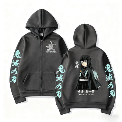 Zipper Hoodie Demon Slayer Muichiro Tokito