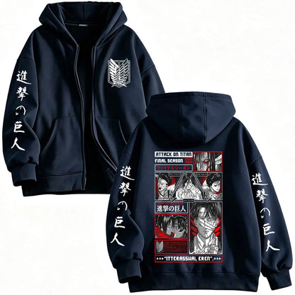 Zipper Hoodie Attack on Titan Eren