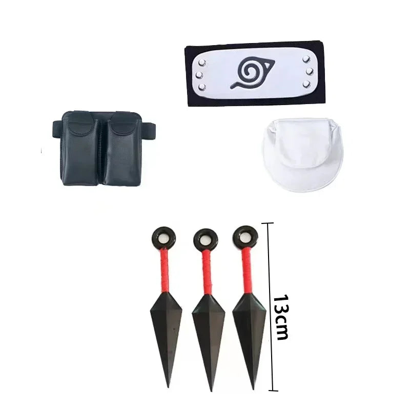 Naruto Cosplay Gloves Headband Kunai Mask