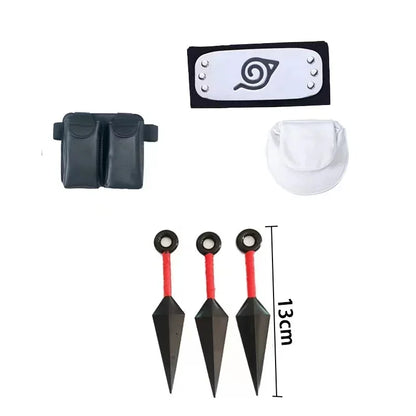 Naruto Cosplay Gloves Headband Kunai Mask