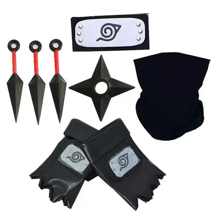 Naruto Cosplay Gloves Headband Kunai Mask