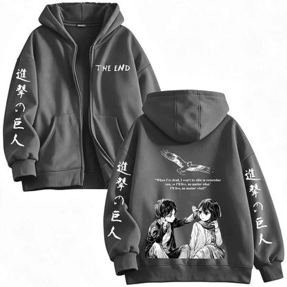 Zipper Hoodie Attack on Titan Mikasa-Eren