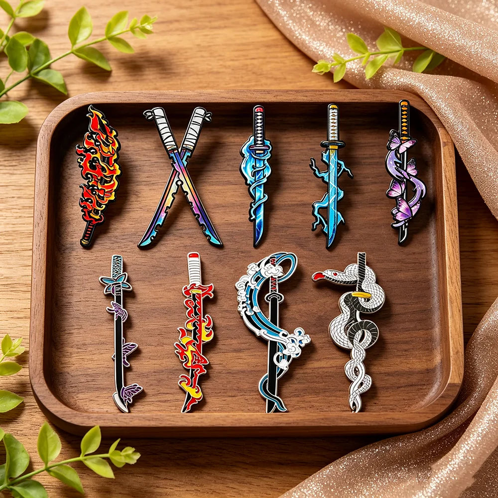 4/9pcs Pins Demon Slayer