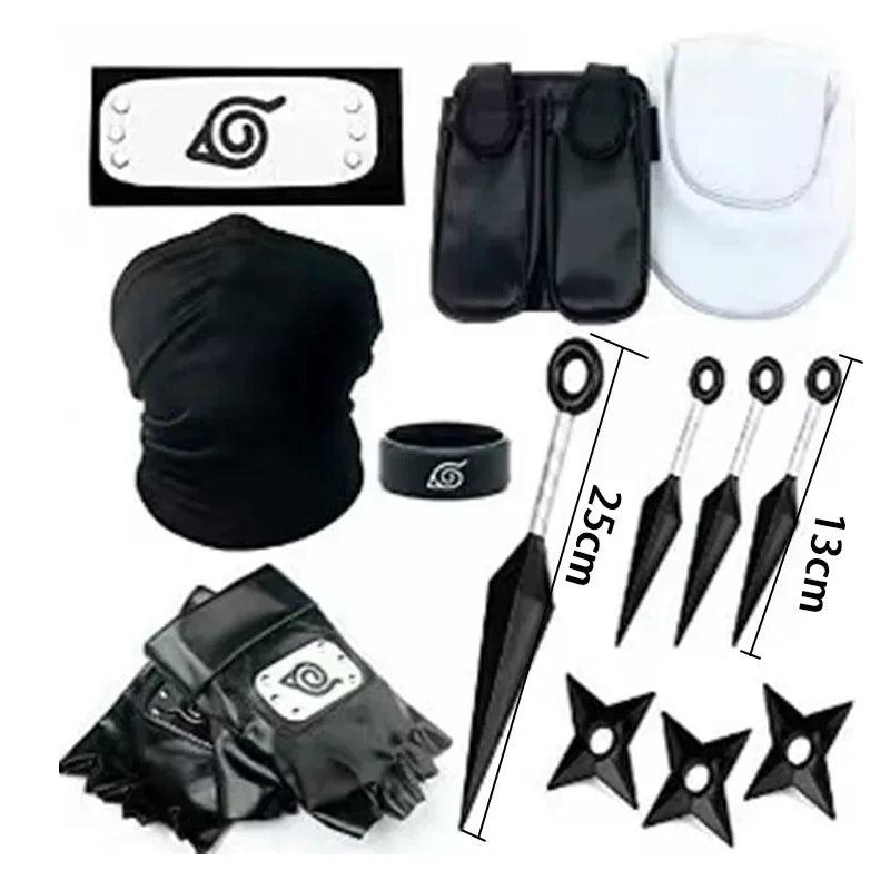 Naruto Cosplay Gloves Headband Kunai Mask