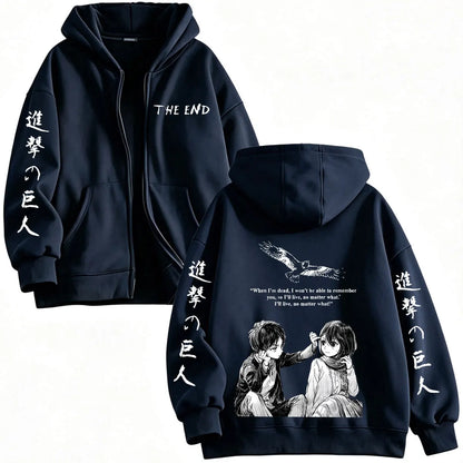 Zipper Hoodie Attack on Titan Mikasa-Eren