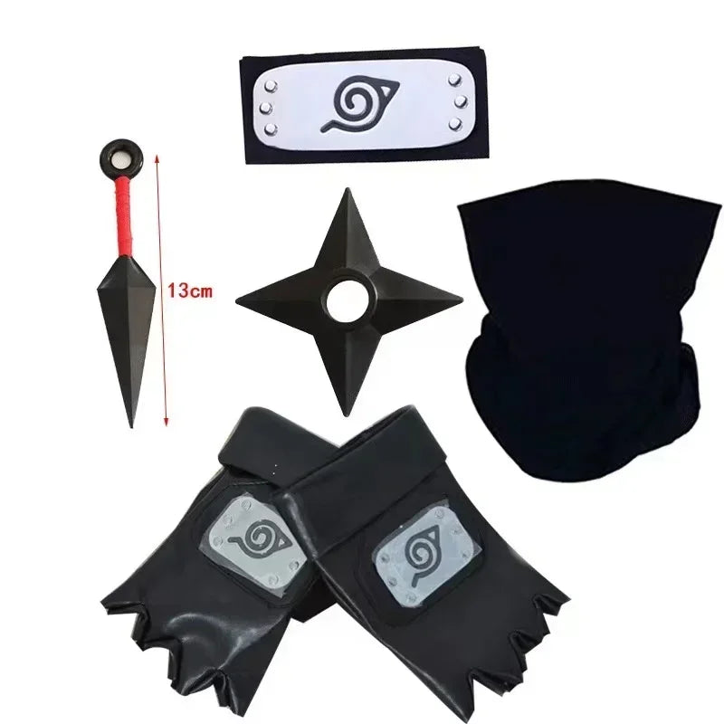 Naruto Cosplay Gloves Headband Kunai Mask