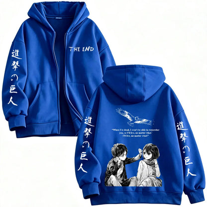 Zipper Hoodie Attack on Titan Mikasa-Eren