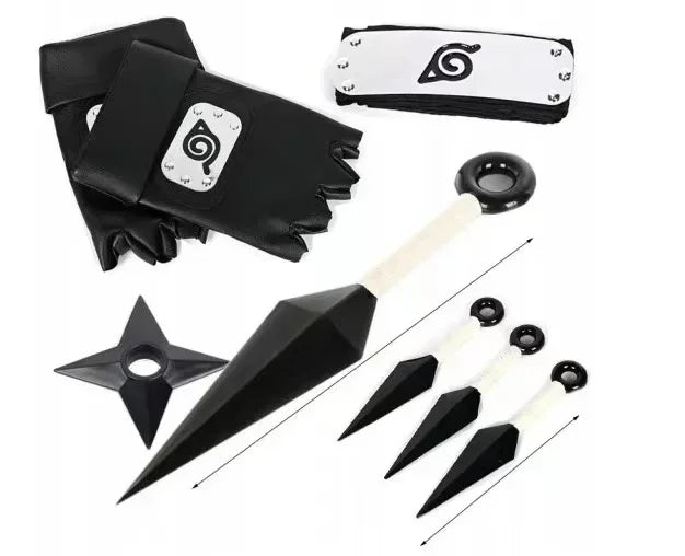 Naruto Cosplay Gloves Headband Kunai Mask