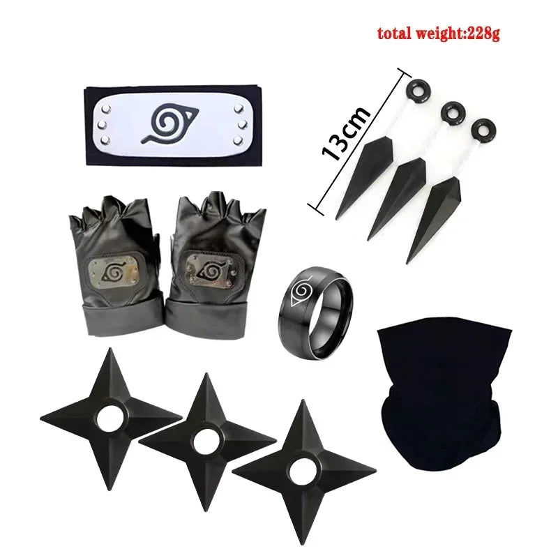 Naruto Cosplay Gloves Headband Kunai Mask