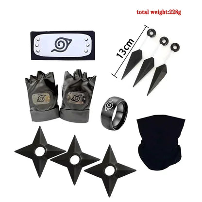 Naruto Cosplay Gloves Headband Kunai Mask