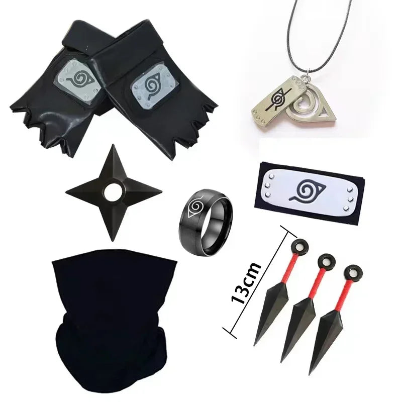 Naruto Cosplay Gloves Headband Kunai Mask