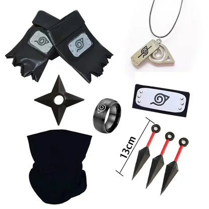 Naruto Cosplay Gloves Headband Kunai Mask
