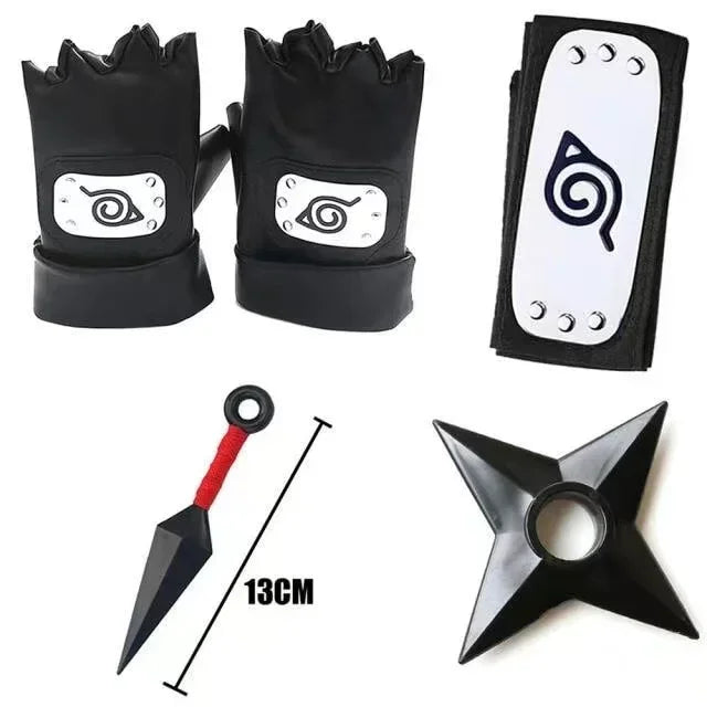 Naruto Cosplay Gloves Headband Kunai Mask