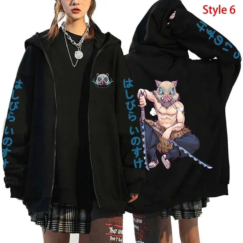 Zipper Hoodies Hashibira Inosuke Demon Slayer