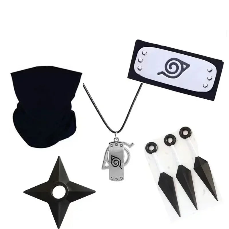 Naruto Cosplay Gloves Headband Kunai Mask