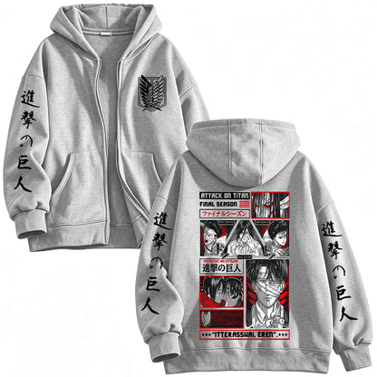 Zipper Hoodie Attack on Titan Eren