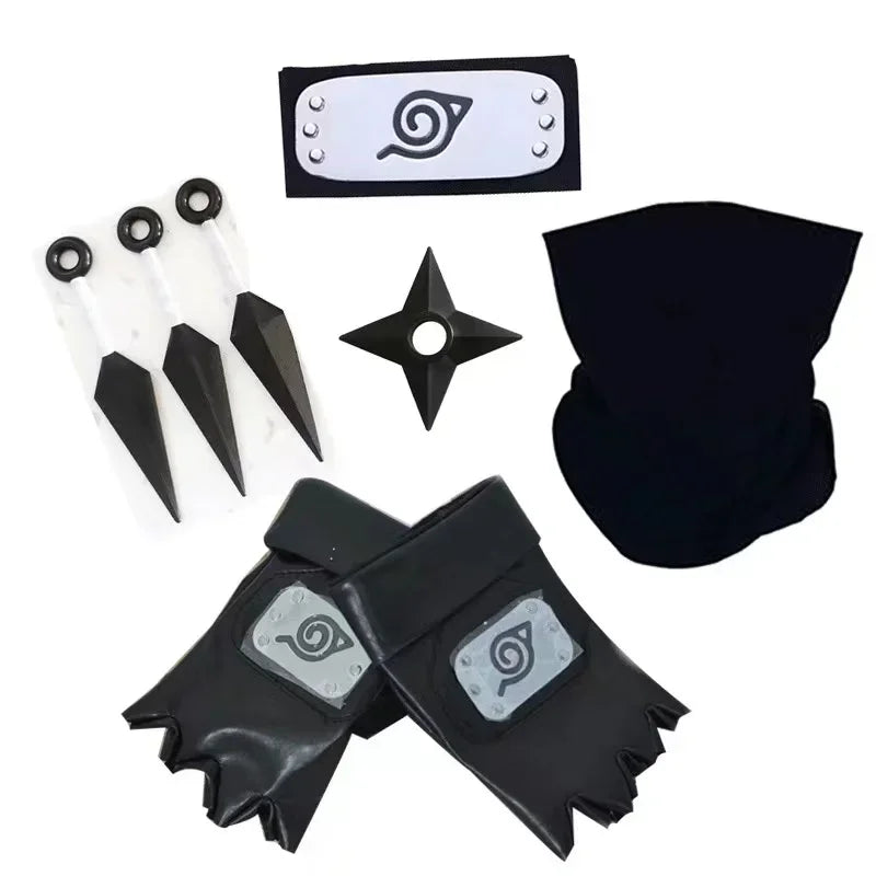 Naruto Cosplay Gloves Headband Kunai Mask