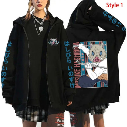 Zipper Hoodies Hashibira Inosuke Demon Slayer
