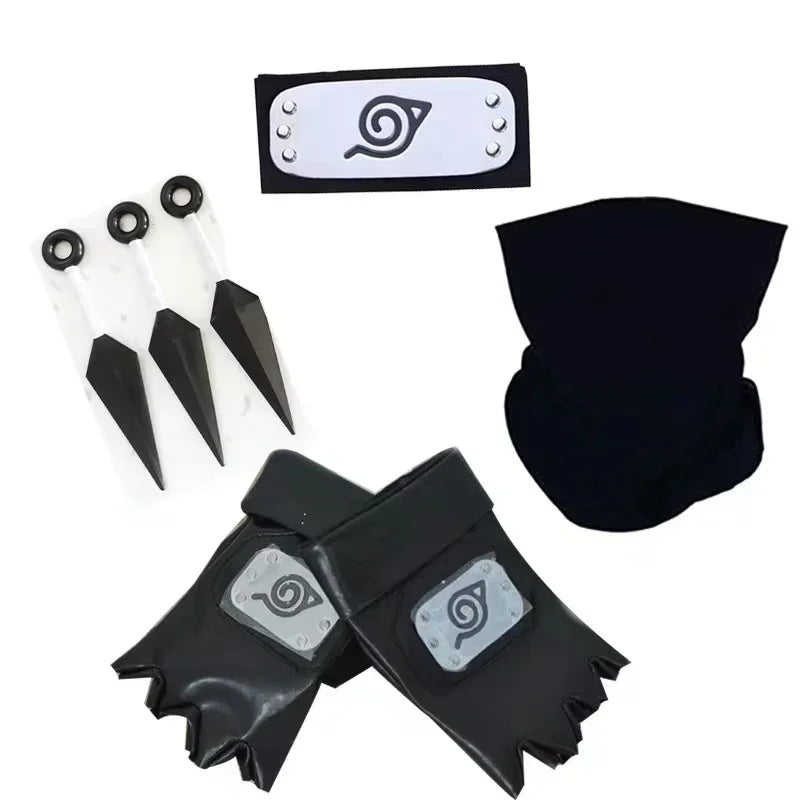 Naruto Cosplay Gloves Headband Kunai Mask