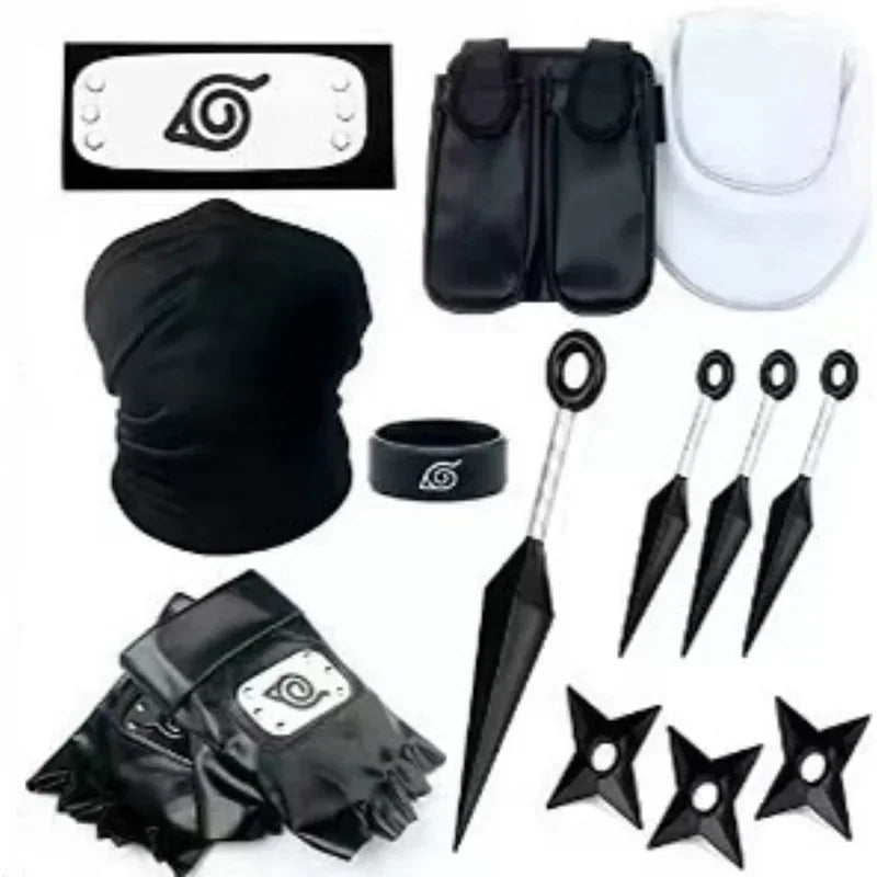 Naruto Cosplay Gloves Headband Kunai Mask