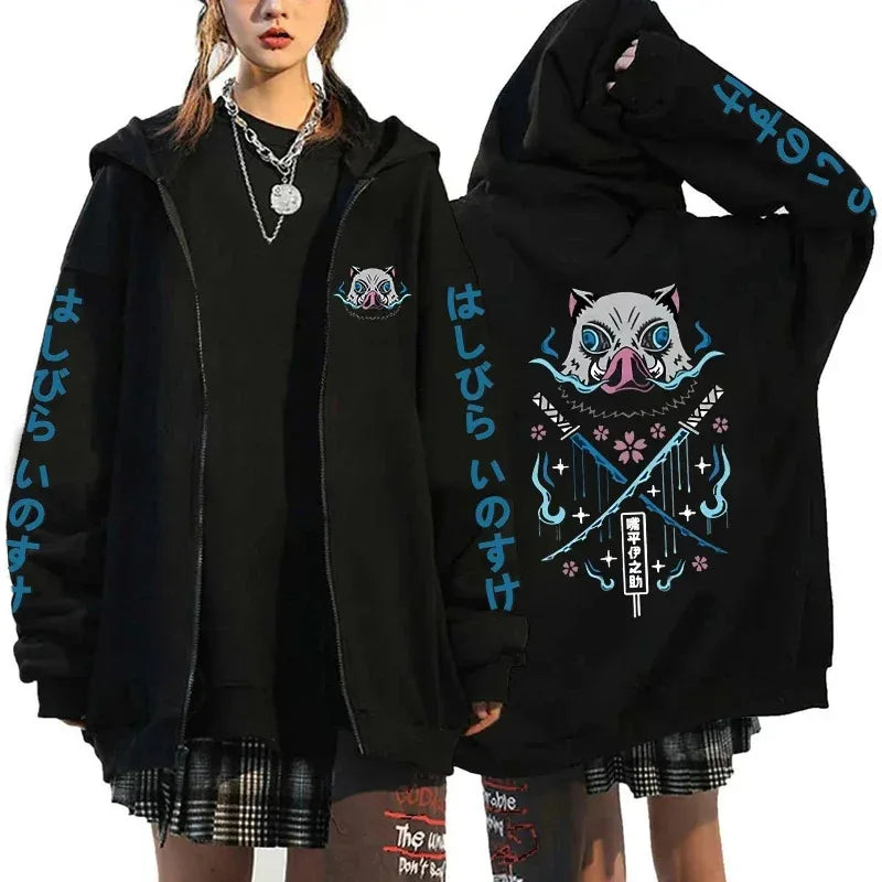 Zipper Hoodies Hashibira Inosuke Demon Slayer